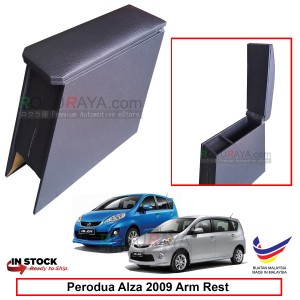 Perodua Alza 2009 4' Plywood PVC Armrest Center Console Box (Black)
